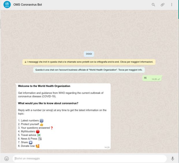   oms coronavirus bot 