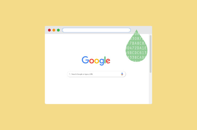   تصویری از صفحه اصلی Google با پارگی در جایی که باید نماد برنامه افزودنی در آن باشد. 