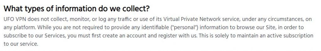   تصویر از سیاست حفظ حریم خصوصی UFO VPN 