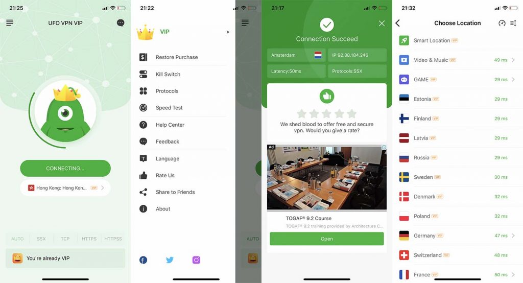   عکس های برنامه UFO VPN 