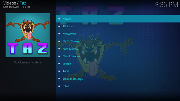  taz-kodi-addon" width = "600" height = "337" srcset = "// 144839-418331-2-raikfcquaxqncofqfm.stackpathdns.com/wp -content / uploads / 2020/08 / taz-kodi-addon.jpg 600w ، //144839-418331-2-raikfcquaxqncofqfm.stackpathdns.com/wp-content/uploads/2020/08/taz-kodi-addon-300x169. jpg 300w" sizes="(max-width: 600px) 100vw, 600px"/>

<p>TAZ is a Movie addon, do not confuse it with the featured image that lingers on its add-on.</p>
<p>It is a perfect add-on for you and your family to watch all kinds of Movies ie Trending, Popular, Recent, and more. Although it is found in the new Octopus Repo, there’s a lot of factors that assure this add-on will exist for some time.</p>
<p>Repository: Octopus Repository</p>
<p>Source: http://octopus246.esy.es/octopus/</p>
<p>Developer: Twiglet</p>
<h3 id=