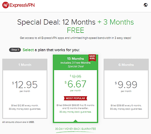   expressvpn قیمت گذاری 